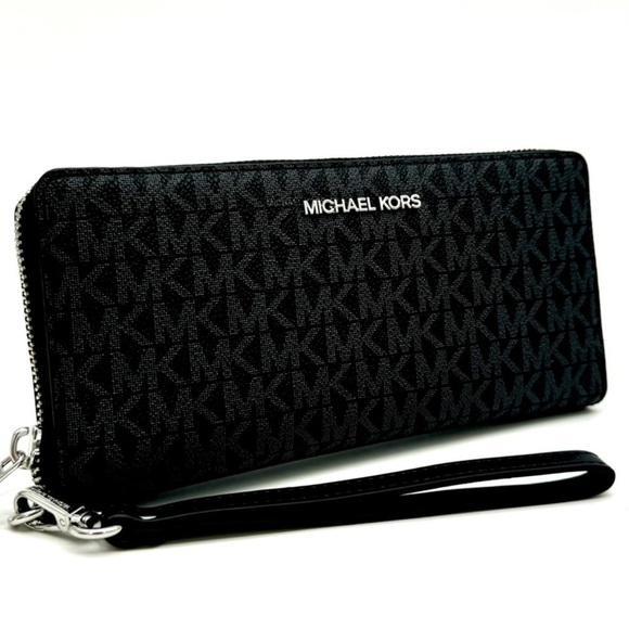 Michael Kors Large Continental Wallet Black Signature - Picture 1 of 9